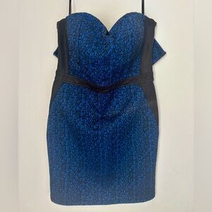 2B Bebe Elegant Blue and Black Women's Dress